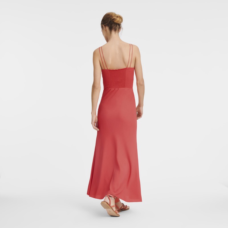 Longchamp Midi Dress Strawberry | UABS74635