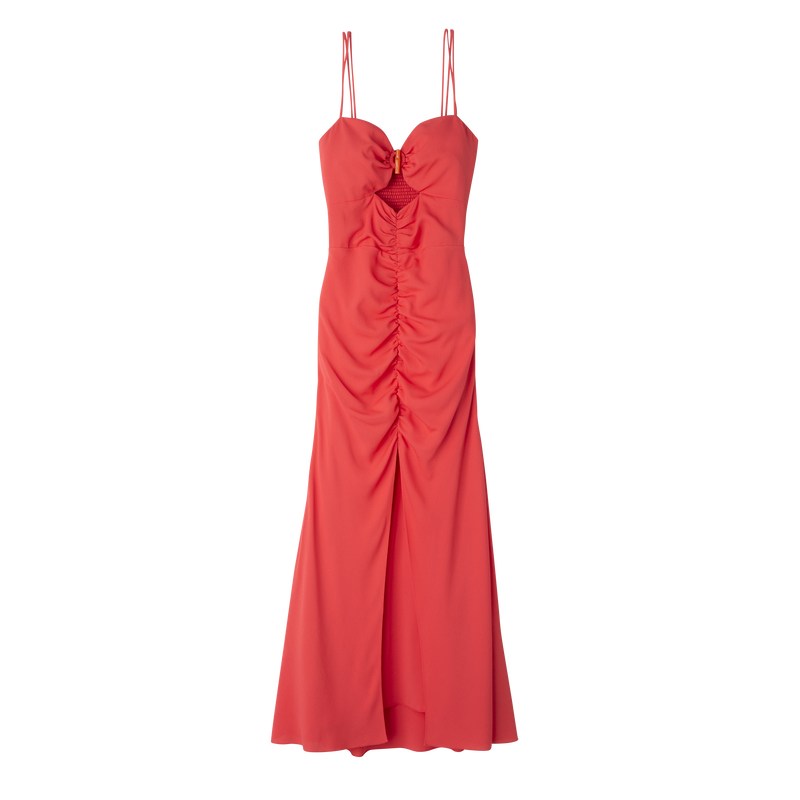 Longchamp Midi Dress Strawberry | UABS74635