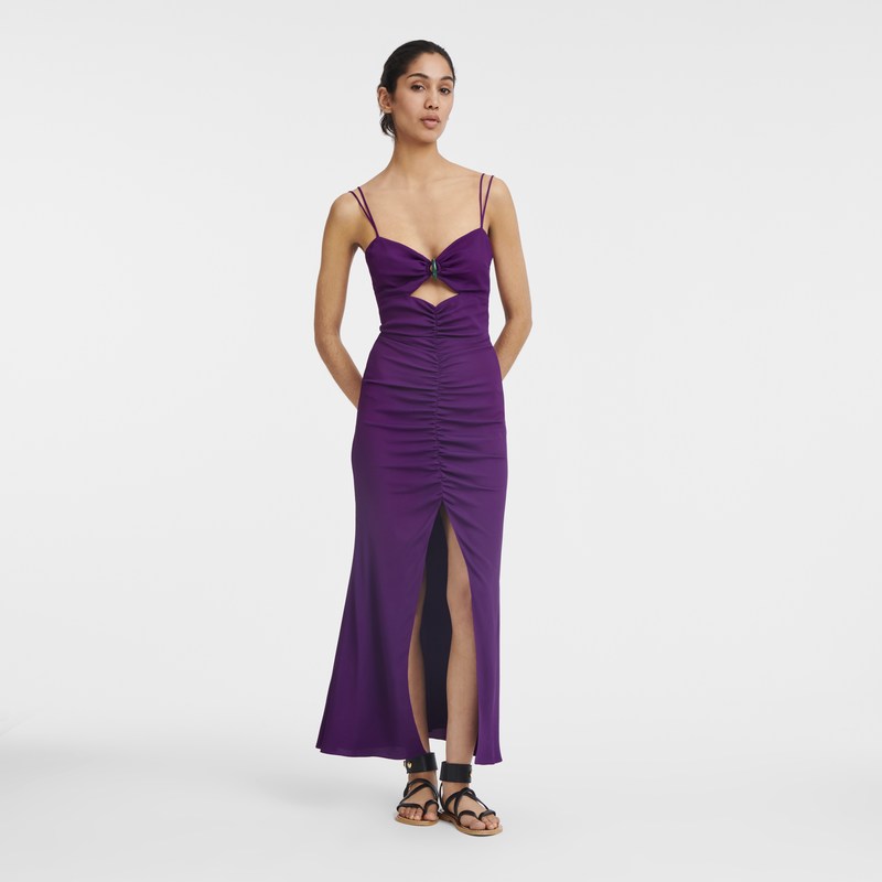 Longchamp Midi Dress Violet | LYDK15827