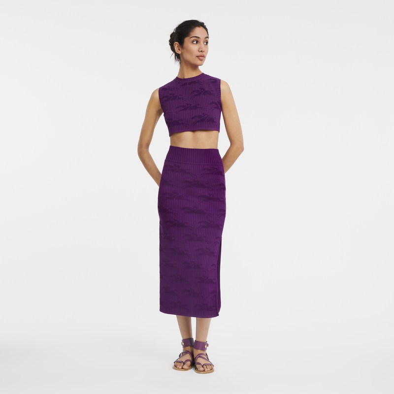 Longchamp Midi Skirt Violet | OLPS76412