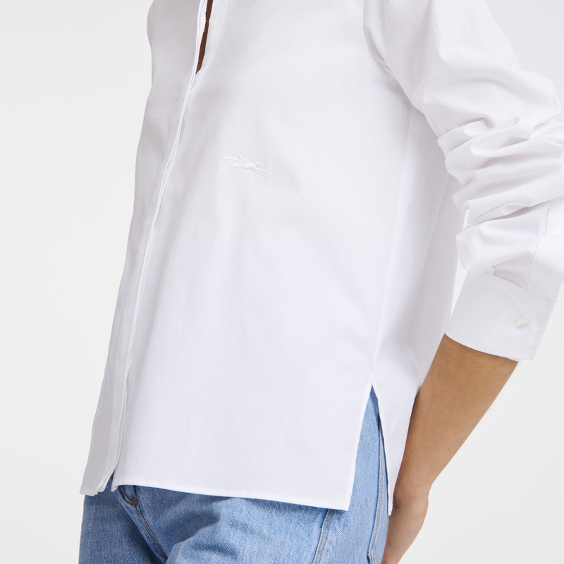 Longchamp Shirt Wit | VAWL50423