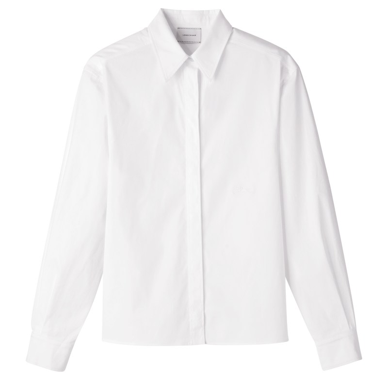 Longchamp Shirt Wit | VAWL50423