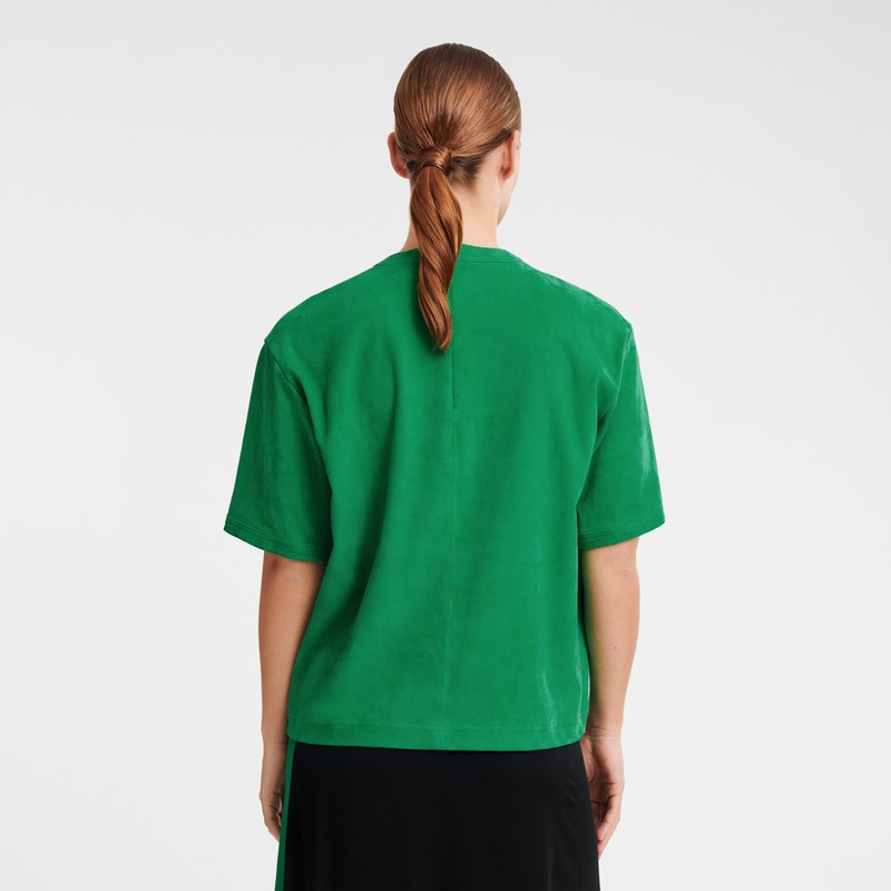 Longchamp Short Leather Top Groen | JMCN26039