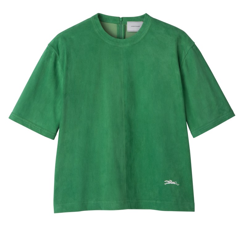 Longchamp Short Leather Top Groen | JMCN26039