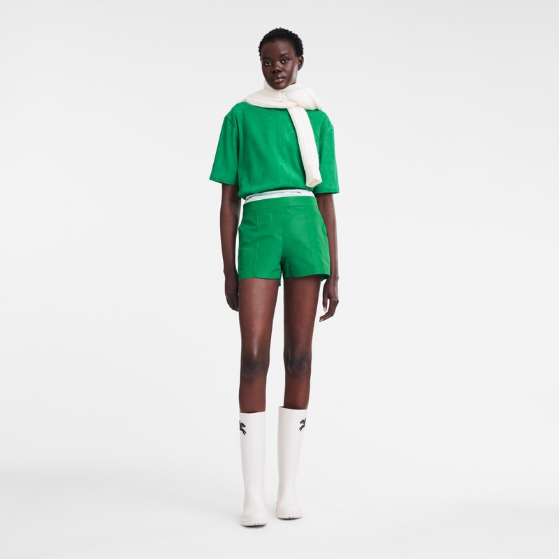 Longchamp Short Pants With Belt Patch Groen | VNCS63475