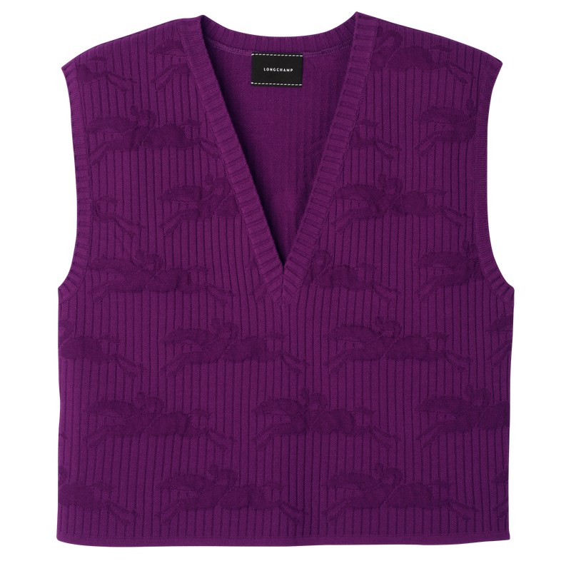 Longchamp Sleeveless Sweater Violet | SJNQ40857