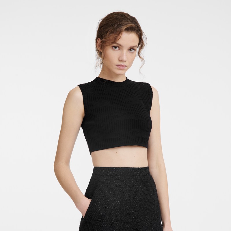 Longchamp Sleeveless Top Zwart | PLMG42896