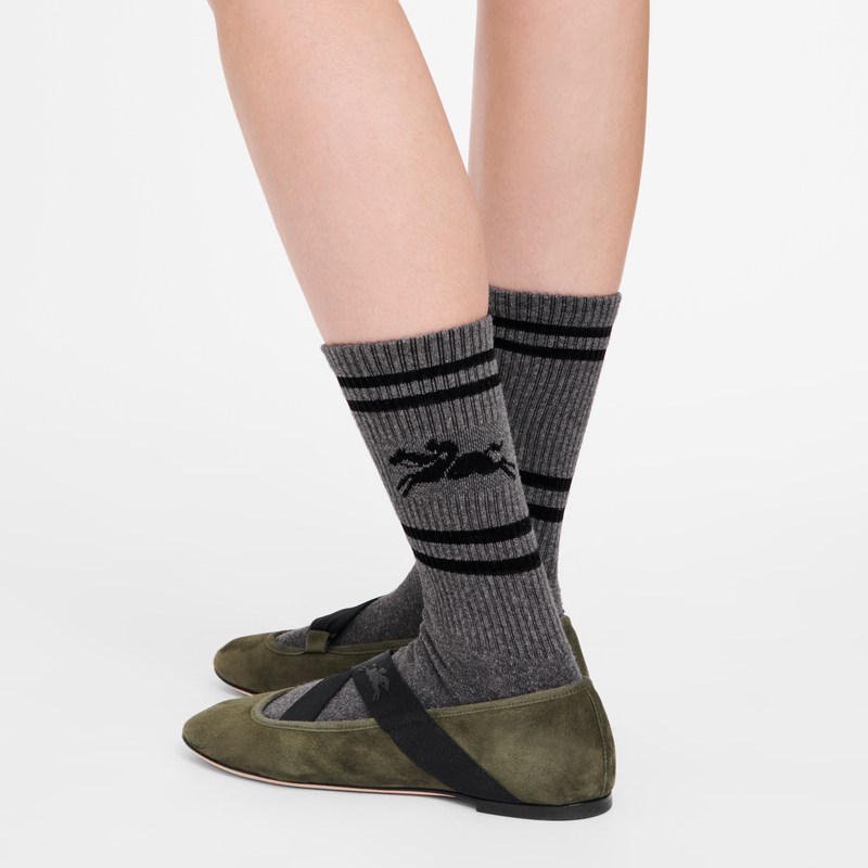 Longchamp Socks Anthracite | HVCT35194