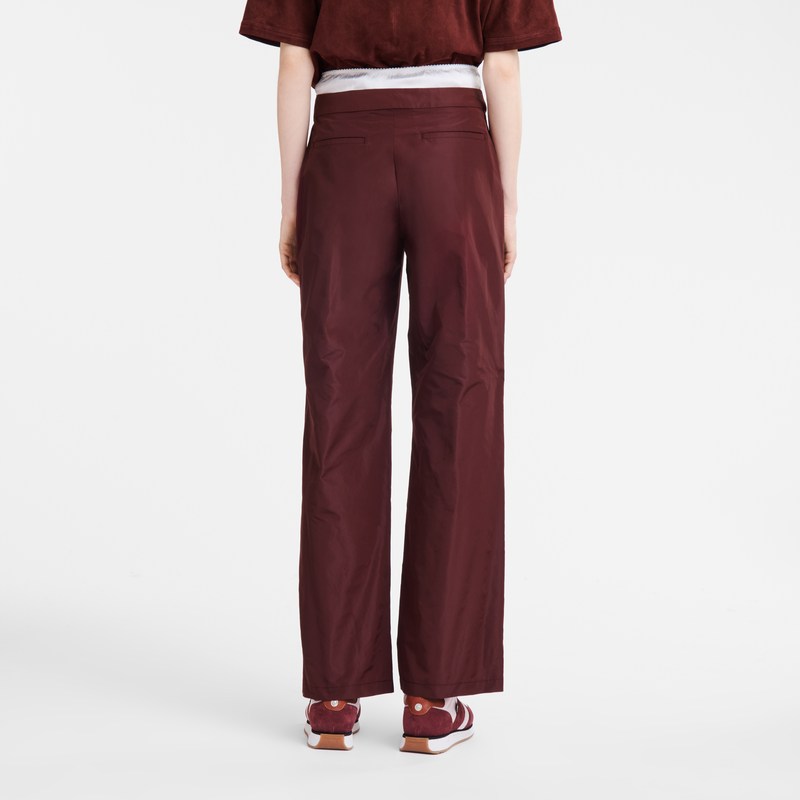 Longchamp Straight Pants With Patch Bordeaux | MAJG07153