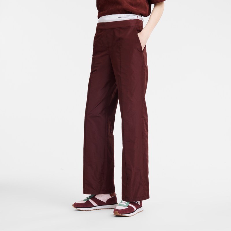 Longchamp Straight Pants With Patch Bordeaux | MAJG07153