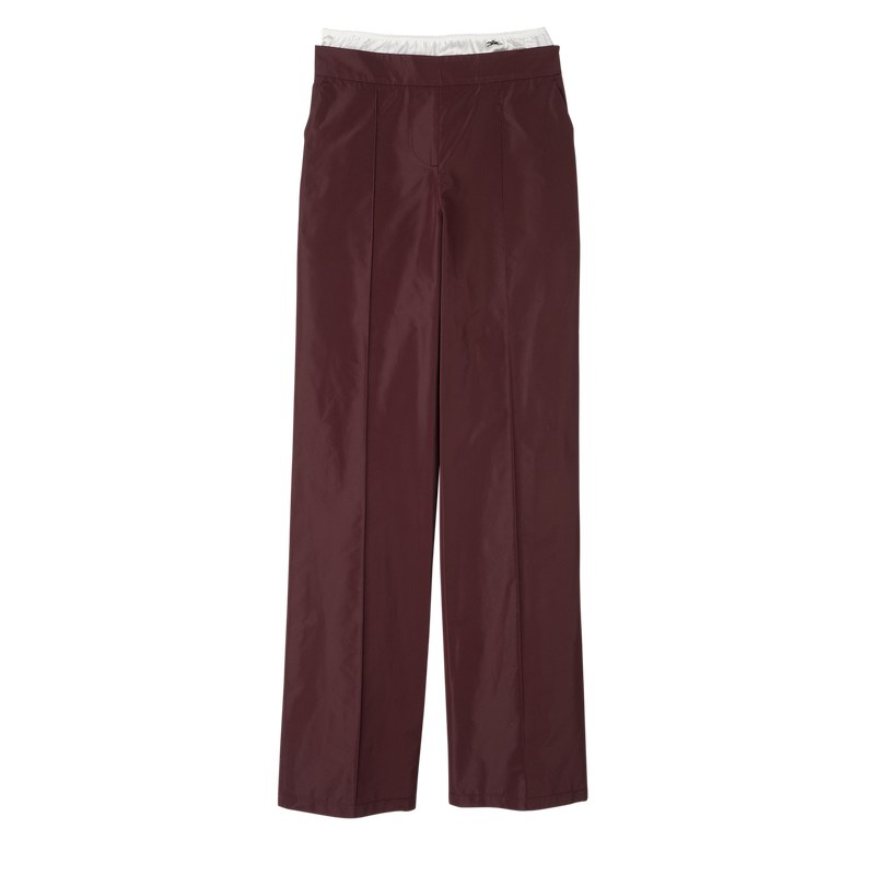 Longchamp Straight Pants With Patch Bordeaux | MAJG07153