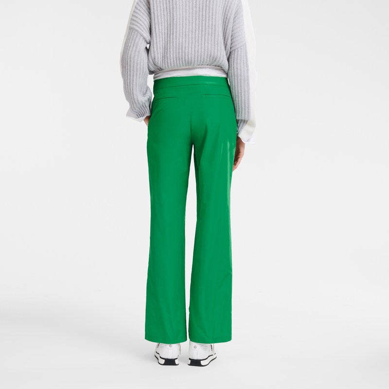 Longchamp Straight Pants With Patch Groen | NLHJ40689