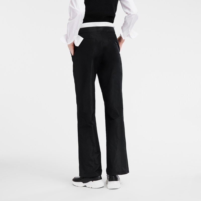 Longchamp Straight Pants With Patch Zwart | DJGX90672