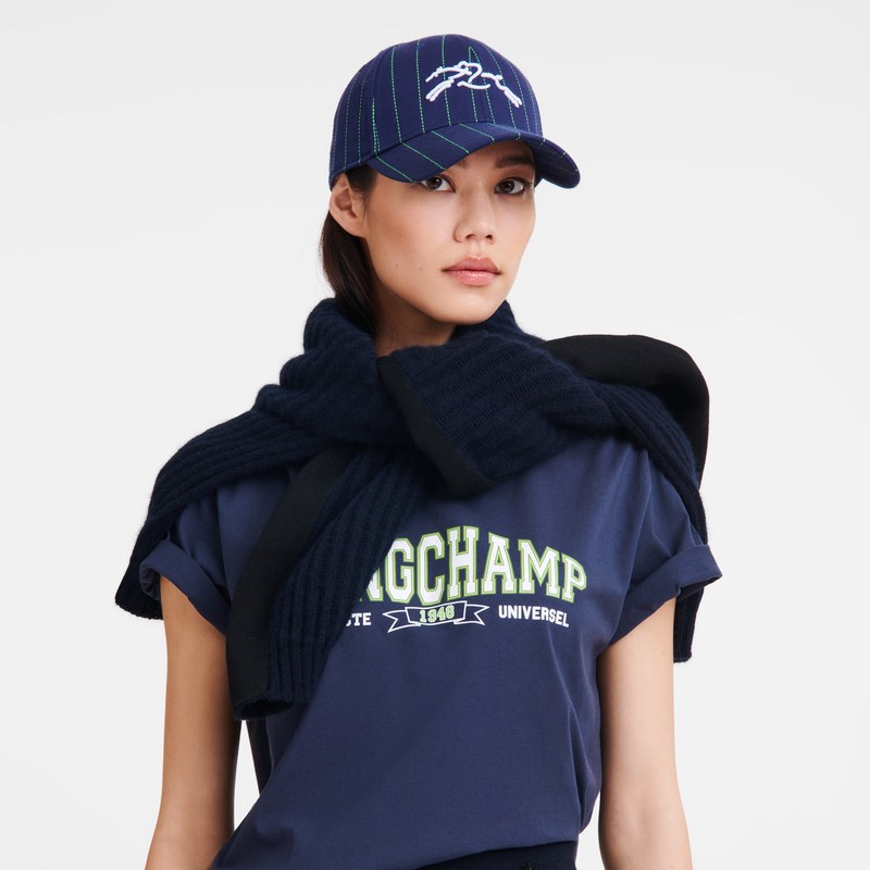 Longchamp Striped Cap Donkerblauw | EIMO38962