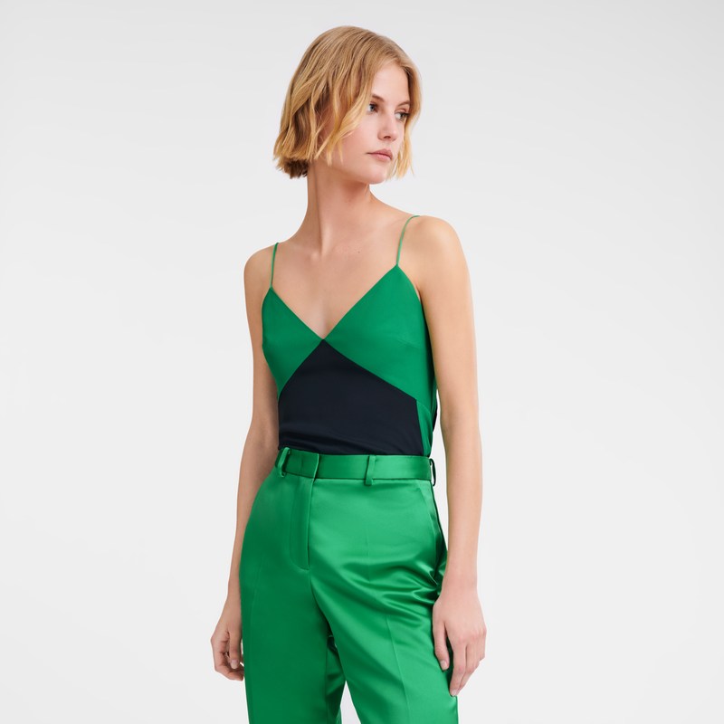 Longchamp Thin Strap Top Groen Zwart | ULIP54316