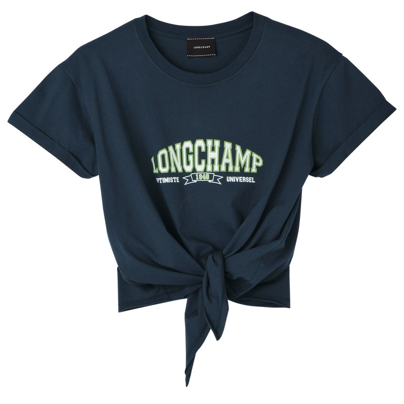 Longchamp Tied T-shirt Donkerblauw | TEJC31694