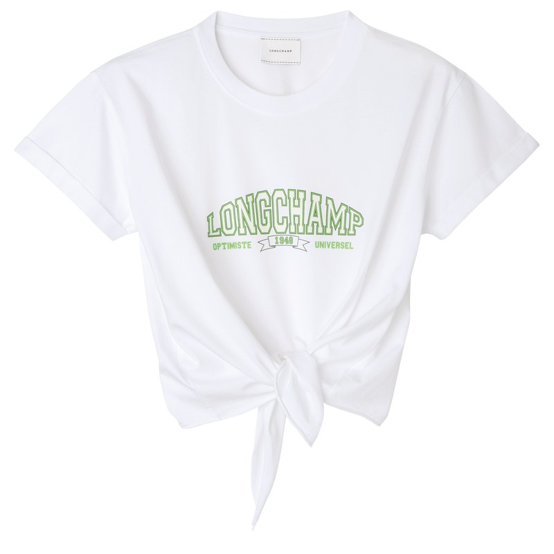 Longchamp Tied T-shirt Wit | HRDG48197