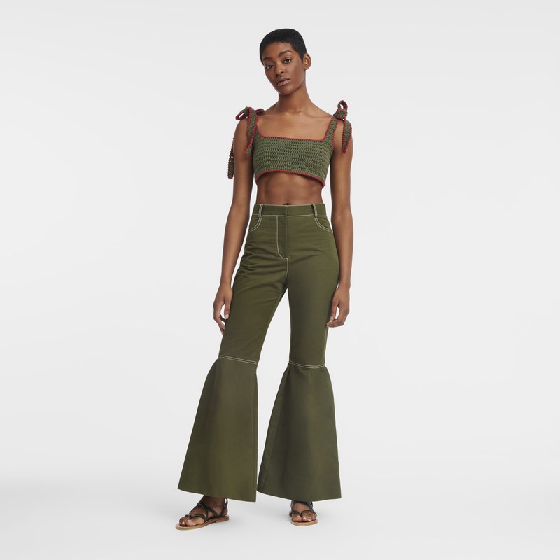 Longchamp Trousers Khaki | AZMY84295