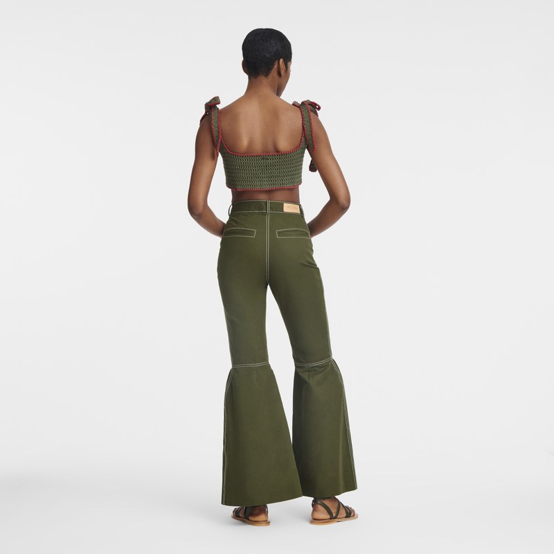 Longchamp Trousers Khaki | AZMY84295