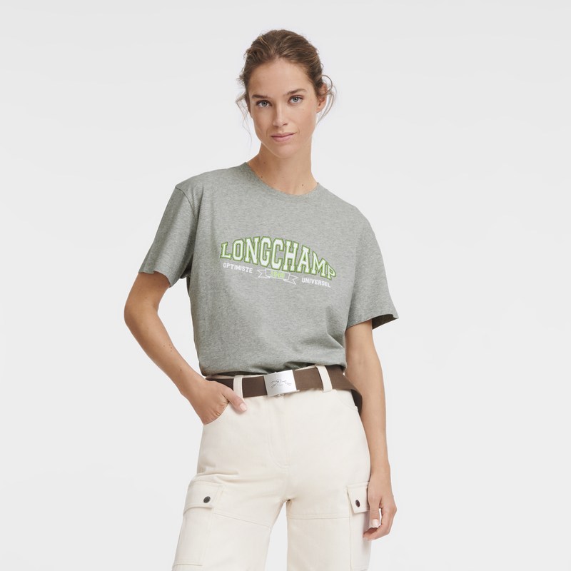 Longchamp T-shirt Grijs | ZKMT67821