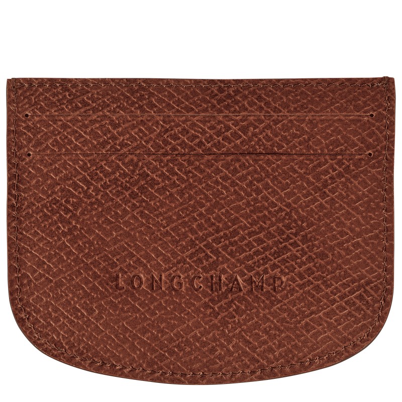 Longchamp Épure Card Holder Bruin | QIOK83279