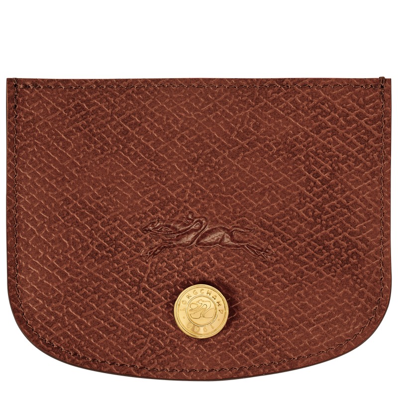 Longchamp Épure Card Holder Bruin | QIOK83279