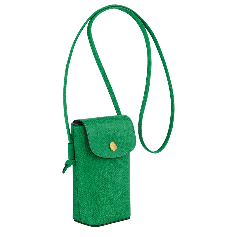 Longchamp Épure Phone Case With Leather Lace Groen | FAYM27896