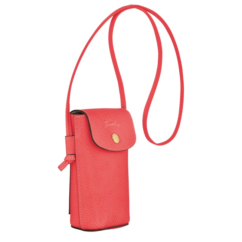 Longchamp Épure Phone Case With Leather Lace Strawberry | OKZE89047