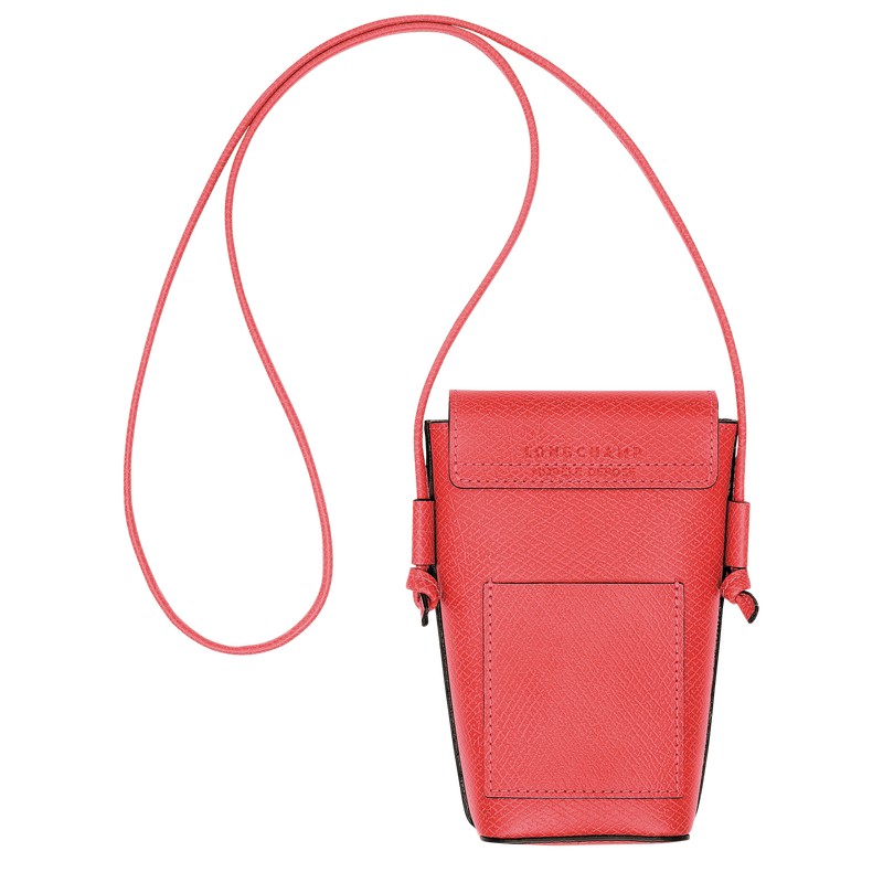 Longchamp Épure Phone Case With Leather Lace Strawberry | OKZE89047